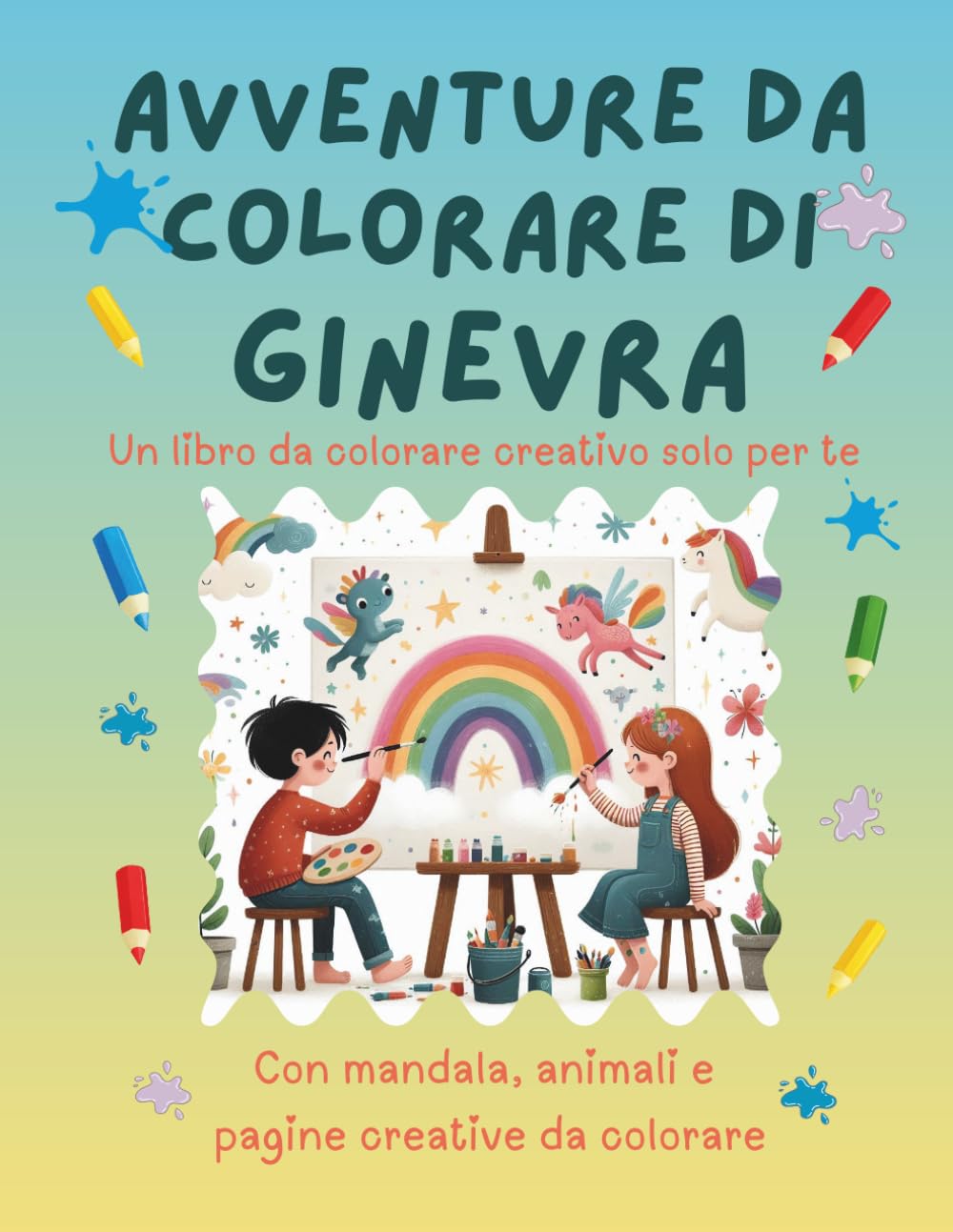 Avventure da colorare di Ginevra – libro da colorare personalizzato: Libro per bambini con animali, natura, mandala e pagine interattive | 32 pagine ... (Avventure da colorare personalizzate)