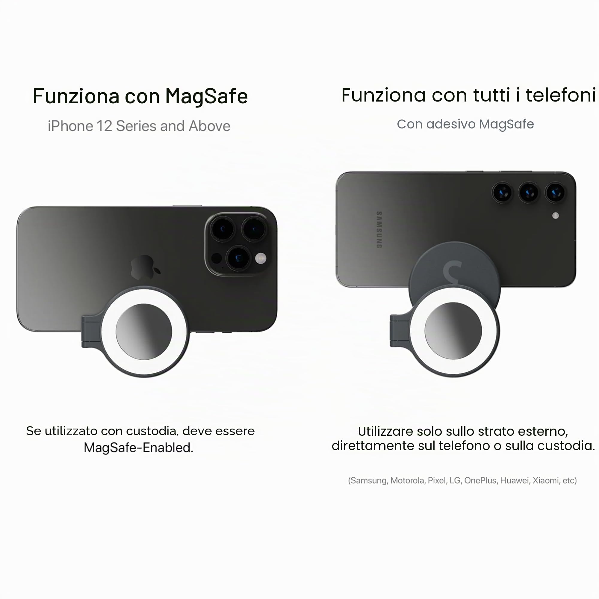 ShiftCam SnapGrip Essential - Impugnatura magnetica per fotocamera con pulsante di scatto wireless e dock da tavolo, compatibile con iPhone e Android, colore: mezzanotte