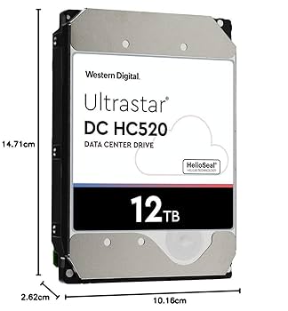 [4個セット 48TB通電時間2000h以下] 大容量HDD HGST 12TB 12 TB Ultrastar DC HC520 | Western Digital