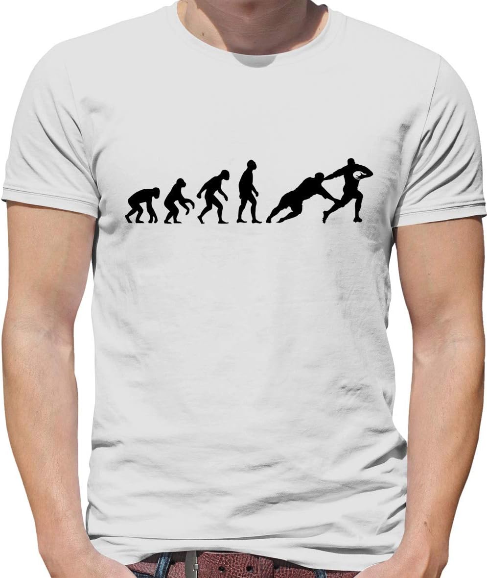 Evolution of Man Rugby - Mens Premium Cotton T-Shirt