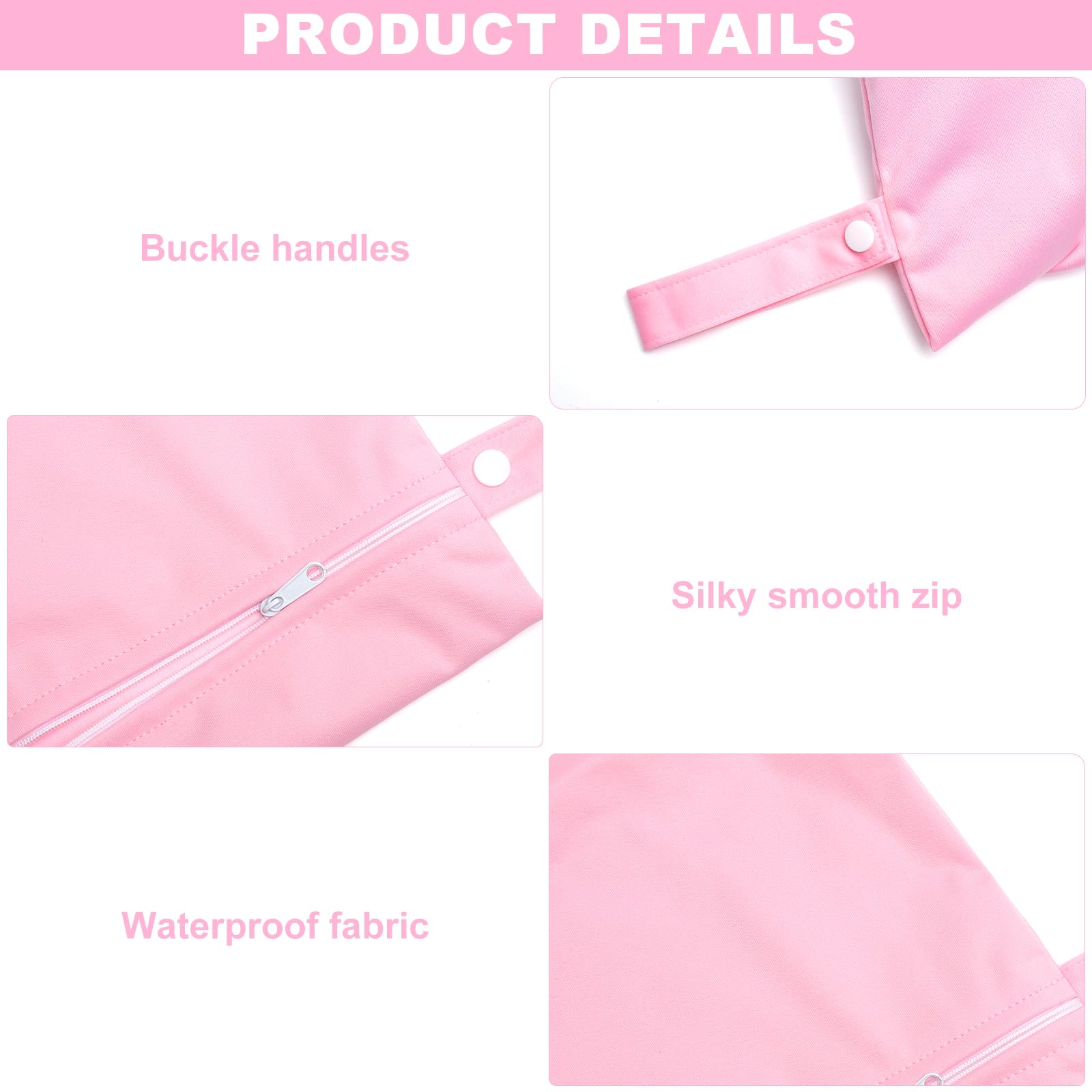 Sacca Impermeabile Piscina 2 Pezzi 40x30 cm Wet Bag con Cerniera Riutilizzabile Rosa Viola