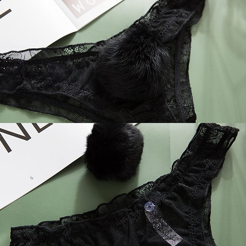 JasmyGirls Lace Thongs Underwear Ladies Panties Bunny Cosplay Lingerie Cute Tail Anime Panty Sexy G-String kawaii Briefs