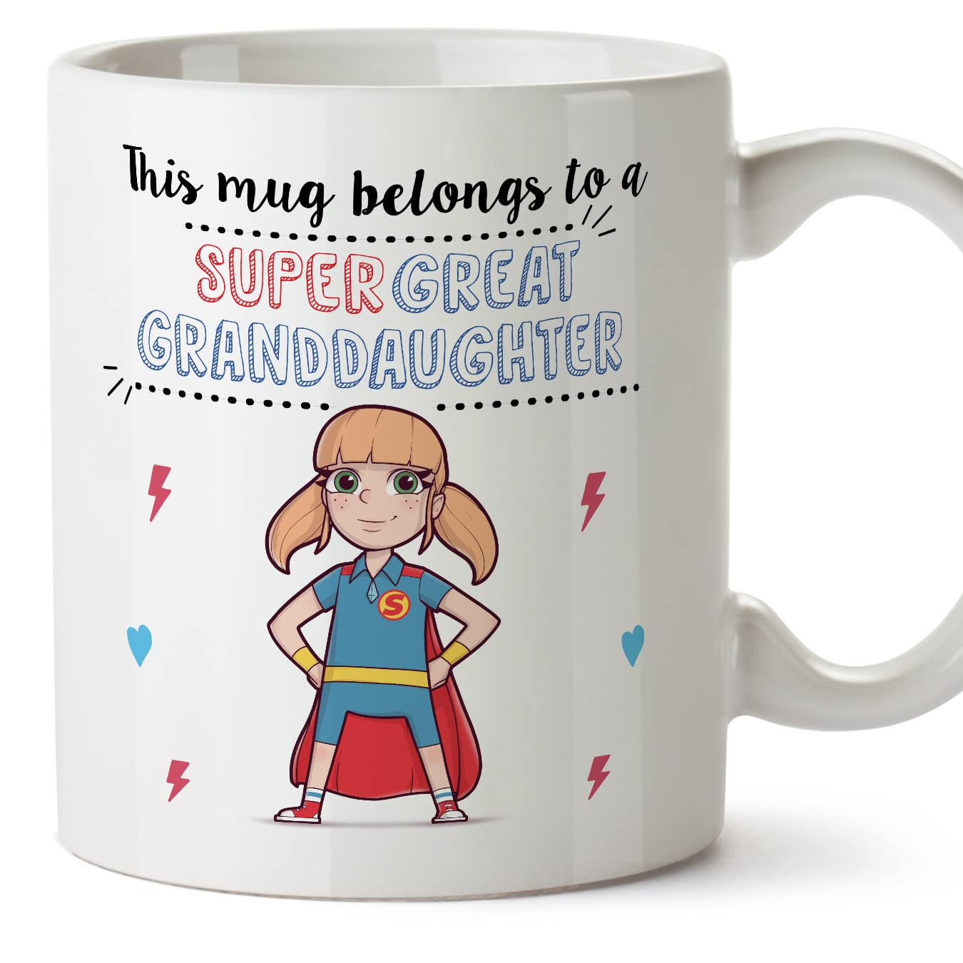 MUGFFINS Great Granddaughter Mug - in English - Super Family - Funny Gift - Ceramic 11oz Mug
