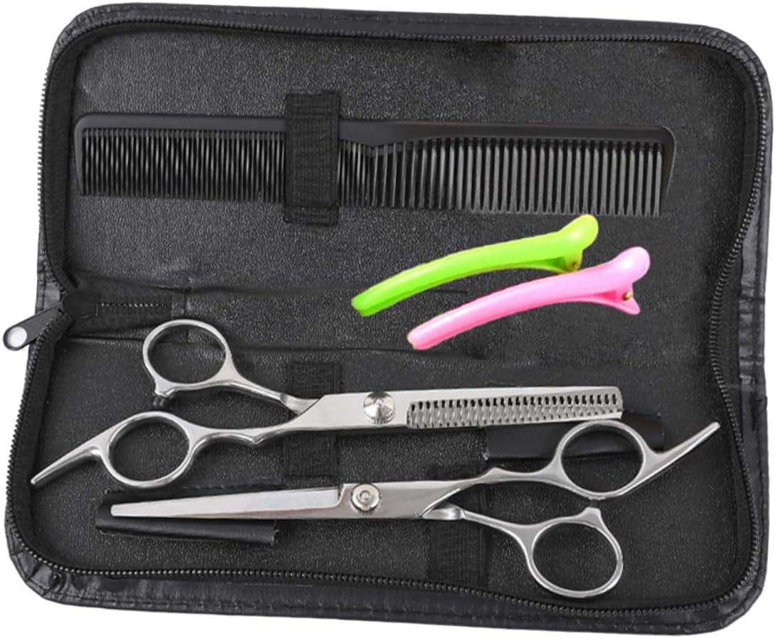 Hair Cutting Scissors Set Barber Kit Thinning Shears Clip Comb for Salon Home Hair Styling