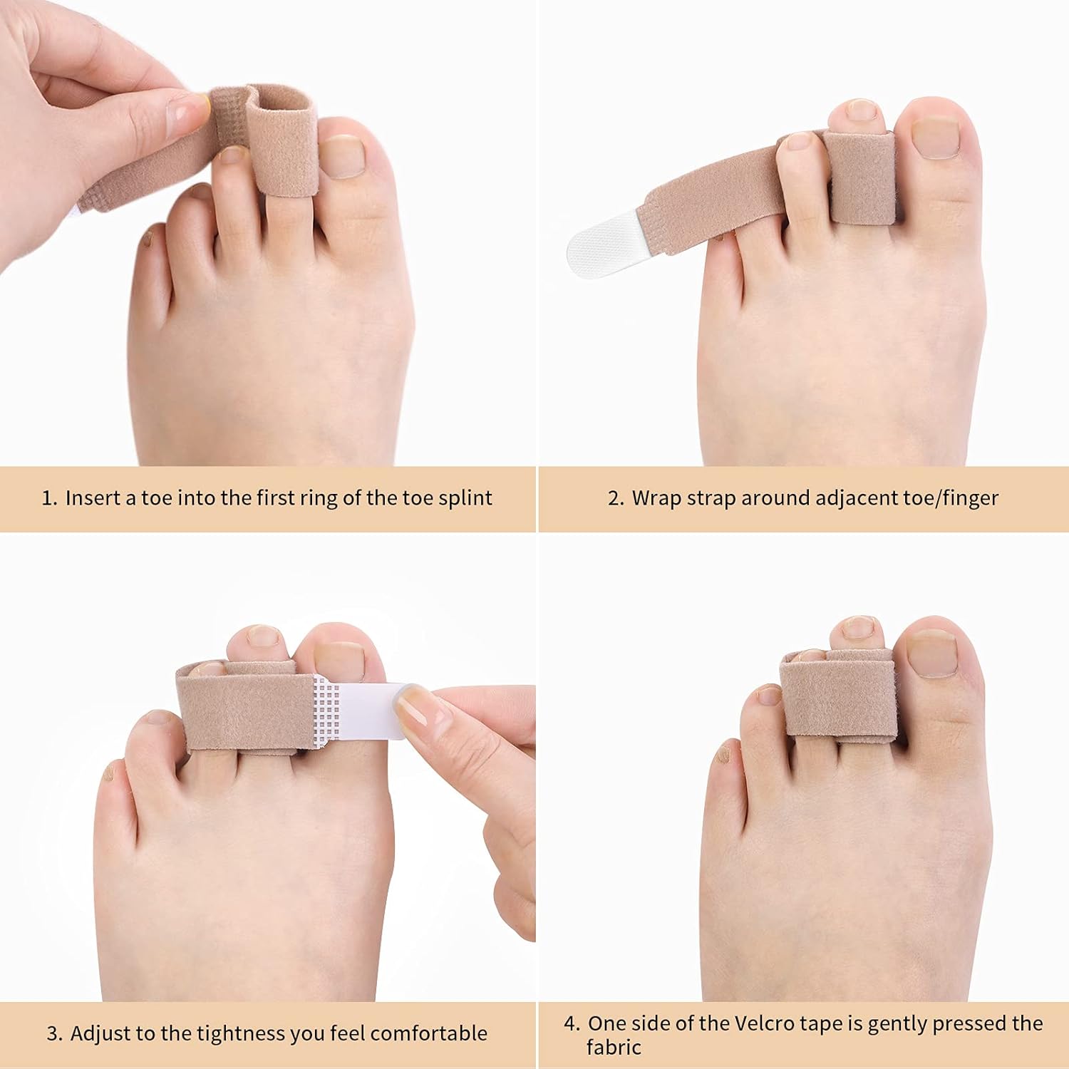 Skisneostype 10 Pcs Hammer Toe Splints Fabric Toe Splint Broken Toe
