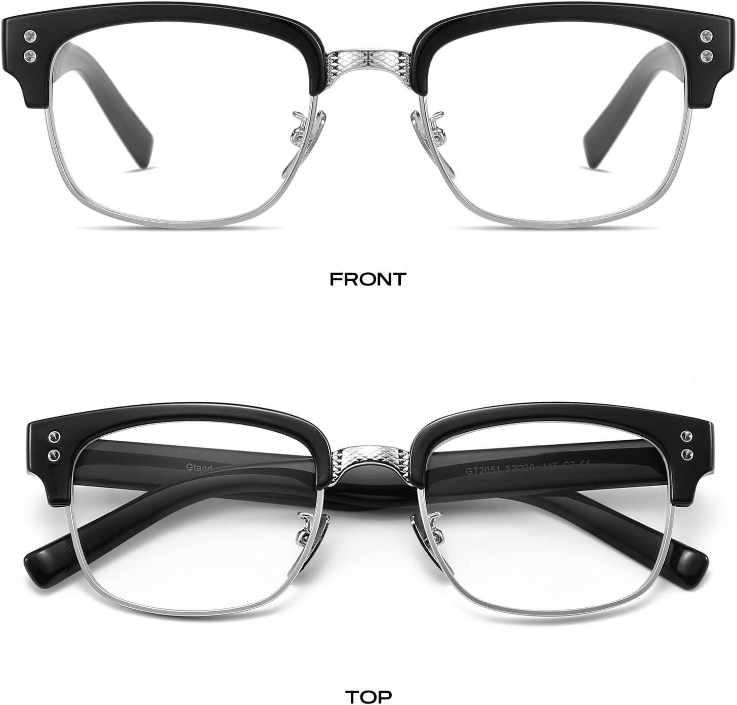 Gtand Vintage Retro Rectangle TR90 Frame Sunglasses For Men Women Fashion Semi-Rimless Metal Sun Glasses Eyewear - Image 3