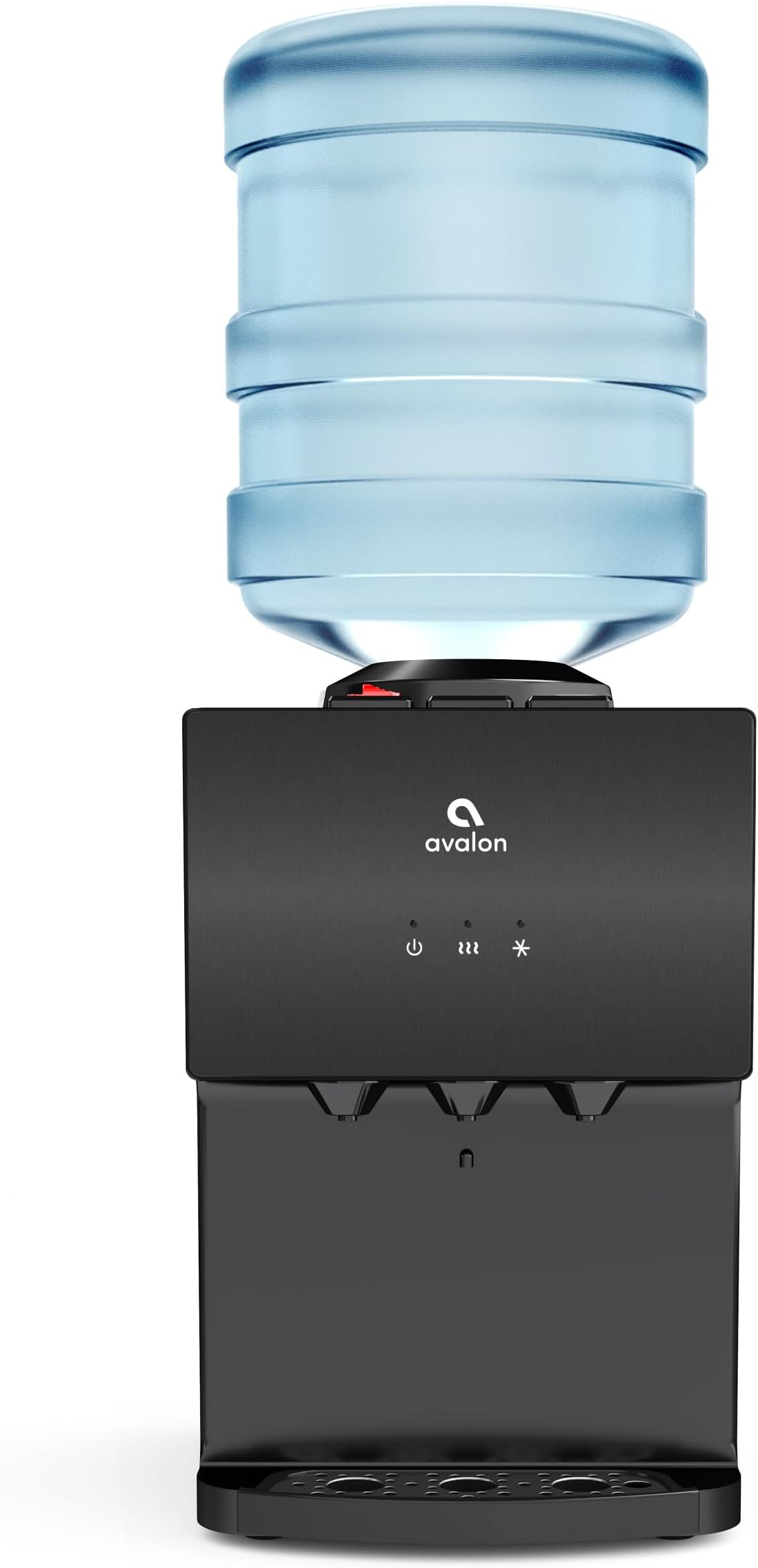 Avalon A11BLK 3 Temperature Top Loading Countertop Water Cooler Dispenser with Child Safety Lock. UL-Black Stainless Steel