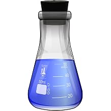 50ml Narrow Mouth Erlenmeyer Flask with Rubber Stopper Single