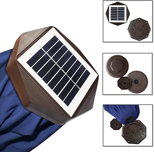 Miniatura 4 de EliteShade - Sombrilla solar de 9 pies 2.74 metros, con 80 luces LED para patio, mesa al aire libre, con ventilación y cubierta que no se decolora