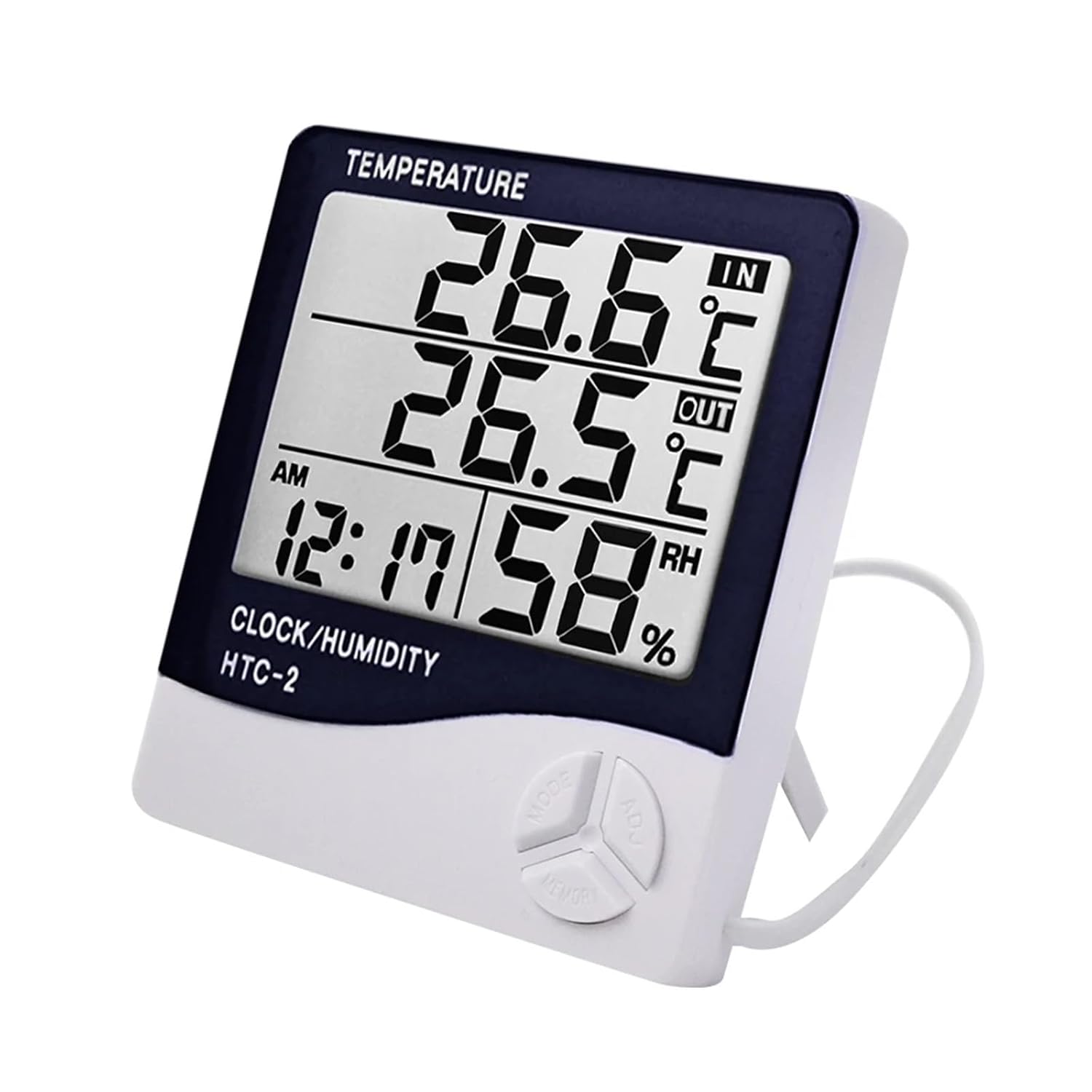 LCD Electronic Digital Temperature Humidity Meter Thermometer Hygrometer Indoor Outdoor Clock HTC-1 HTC-2(HTC-1)