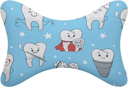 Miniatura 2 de Almohada para el cuello con forma de hueso azul, con forma de hueso azul, reposacabezas de espuma viscoelástica, soporte para reposacabezas para