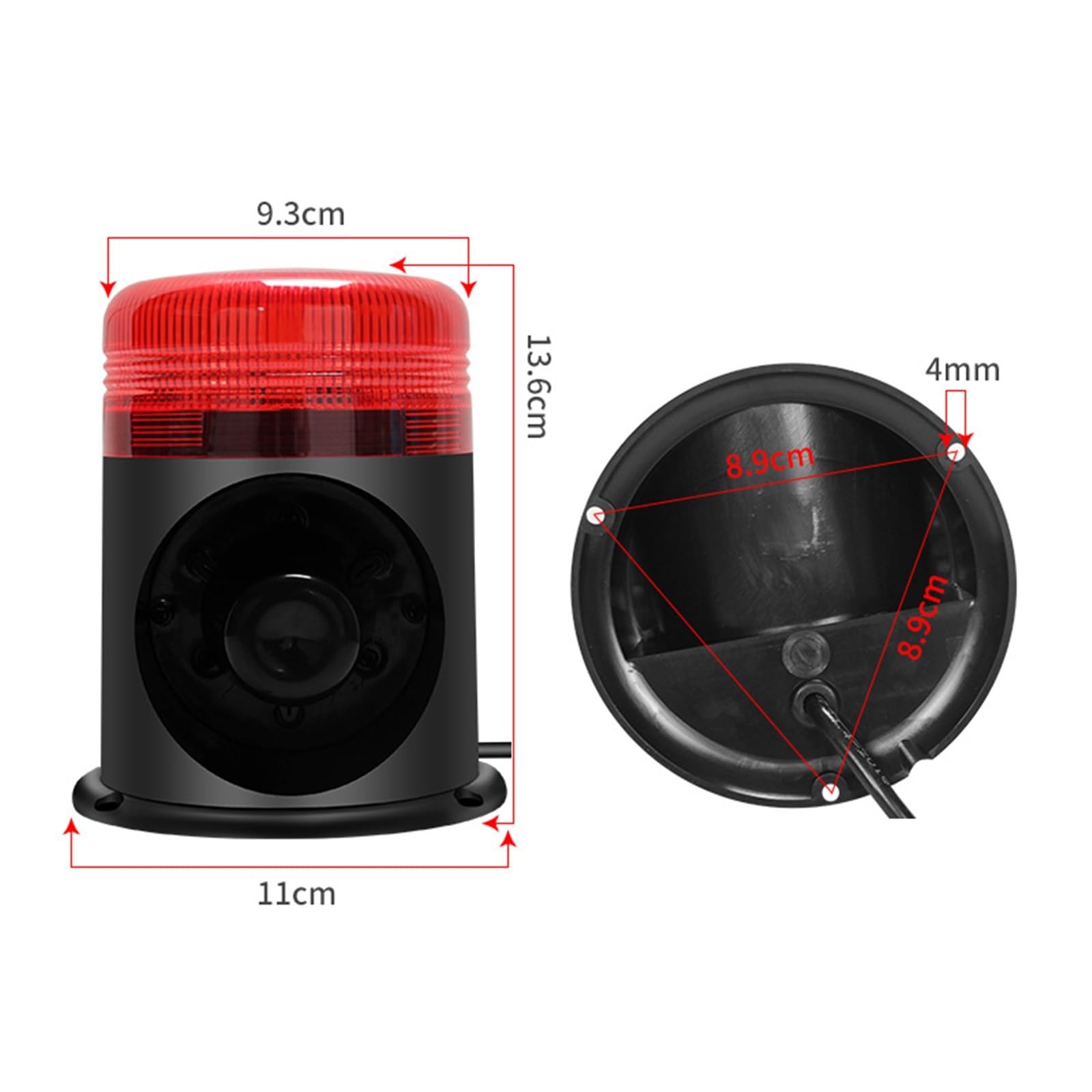 4 disparadores Alarma visual sonora Bocina personalizable con sonido de 25 W con luz estroboscópica Alarma de luz y sonido