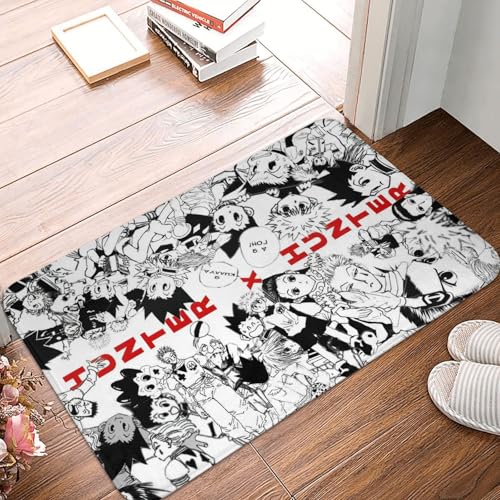 ラグマット ハンターハンター カーペット 足元マット 玄関マット 絨毯 フロアマット 足拭きマット 防ダニ 速乾 洗える 滑り止め付 60*40cm 屋外 室内 [2]