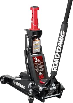 Road DAWG Hydraulic Low and High Profile Professional Grade Foldable Garage Service/Floor Jack with Quick Lift Pump, 3 Ton 6,600 lb Capacity, Black