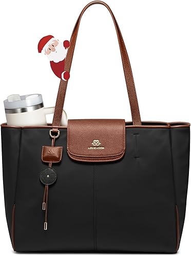 LOVEVOOK Bolsa para laptop para mujer, 16 pulgadas, suave, de piel sintética, bolsa de trabajo, bolsa de hombro ligera para viajes, trabajo