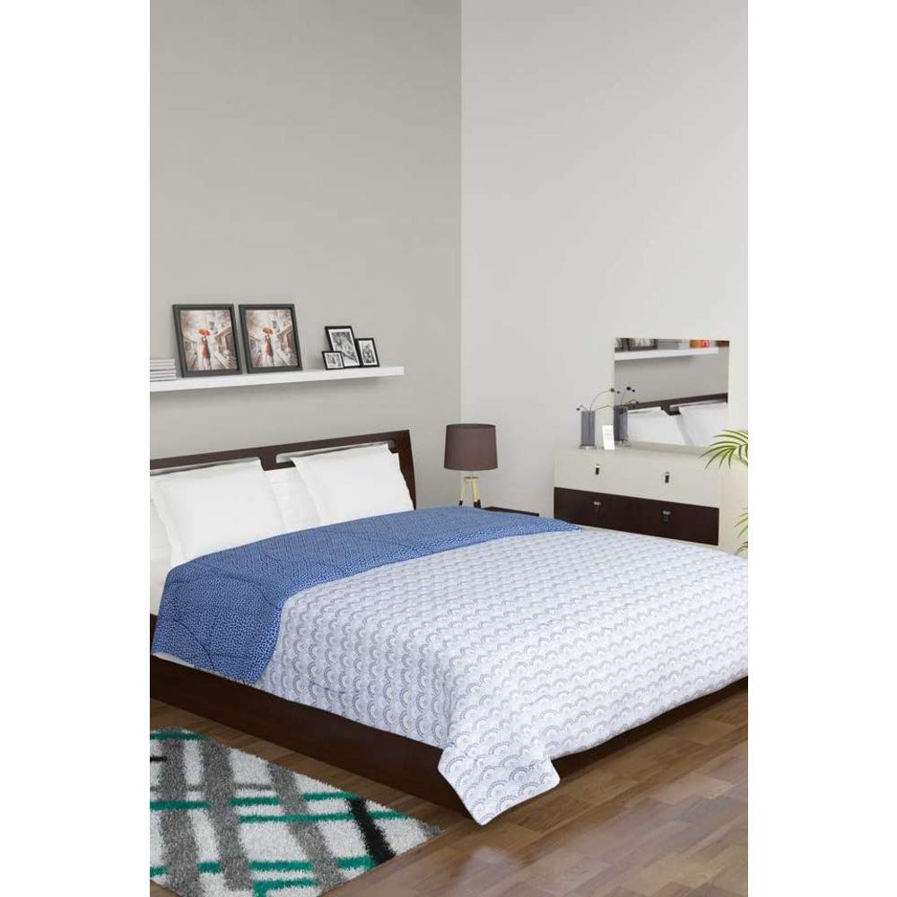 HomeStop Portico Shalimaar Printed Double Comforter (White_Free Size