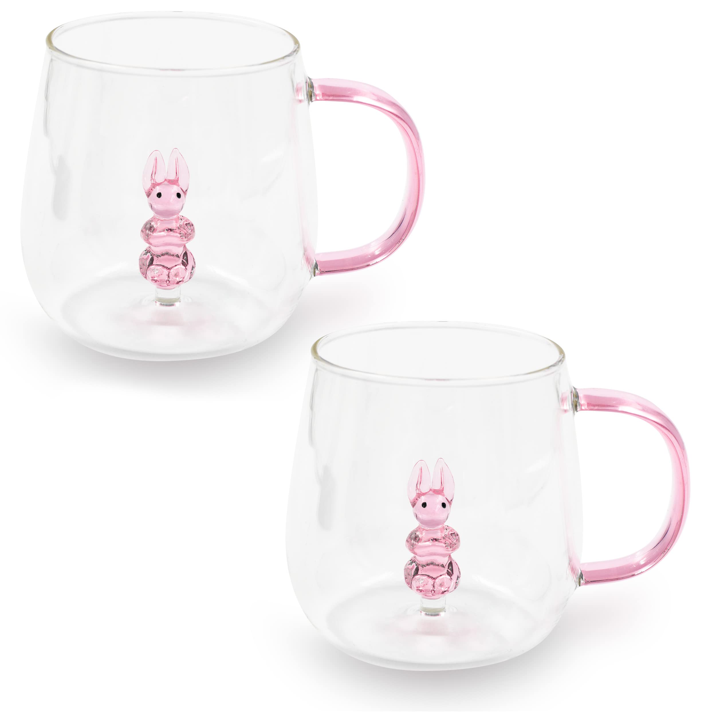 Tasse en verre de lapin de Pâques pour thé, cappuccino et café maison