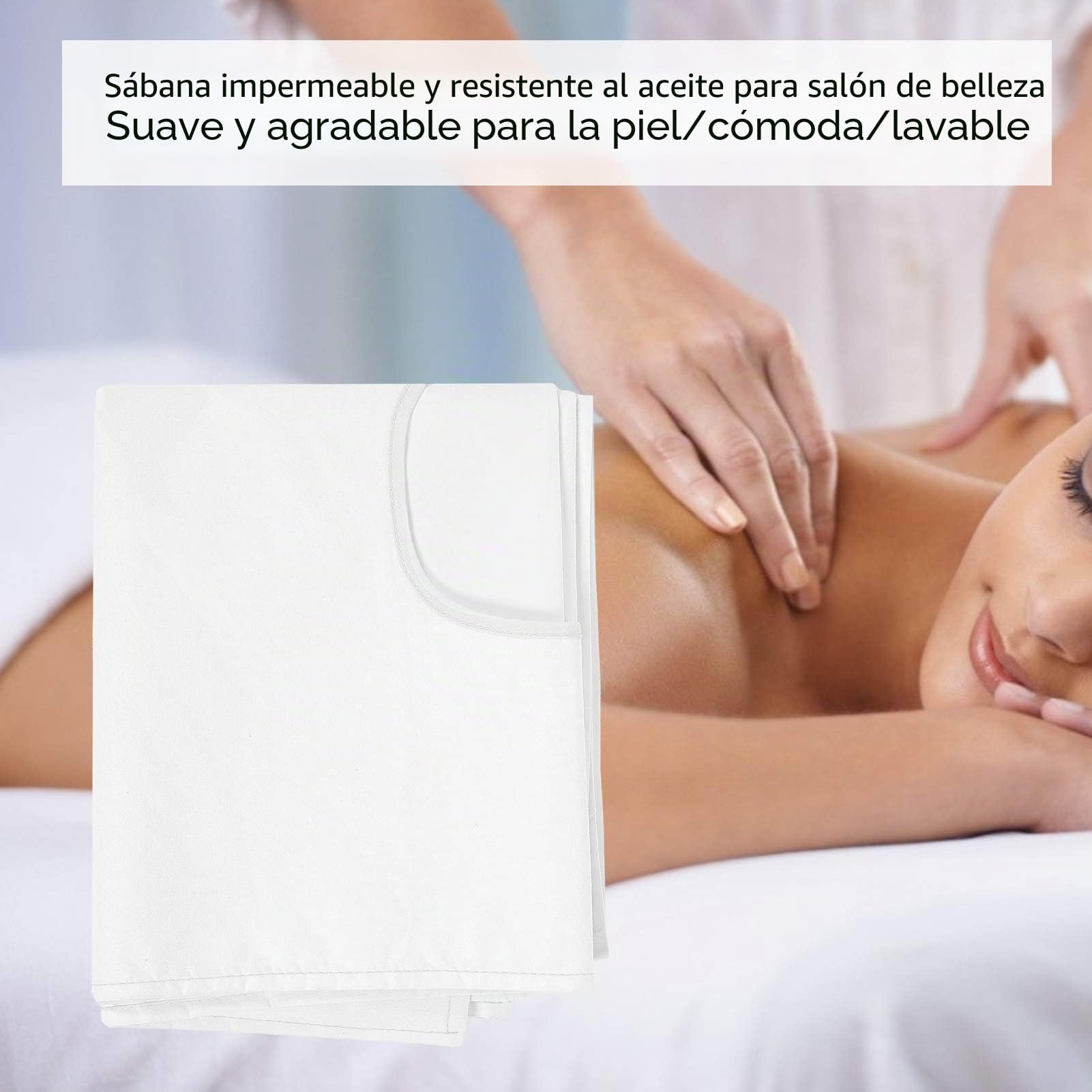 Tissting 2 Piezas Sábanas para Mesa de Masaje de 200x75 cm – Fundas Impermeables y Resistentes al Aceite, Transpirables para Salón de Belleza y SPA (Blanco)