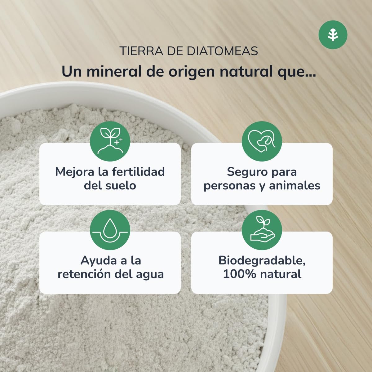 Planeta HUERTO | Tierra de Diatomeas 300 g Mejorador Natural de Suelo y Fertilizante Ecológico