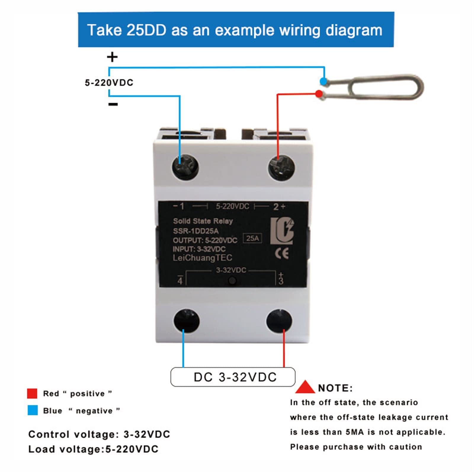 Halbleiterrelais SSR 10DD 25DD 40DD 60DD 80DD 100DD 120DD 200DD 240DD DC-Steuerung DC SSR 5 VDC 12 VDC 24 VDC 60 VDC 220 VDC Ersatzteile(Size:DD 180A)