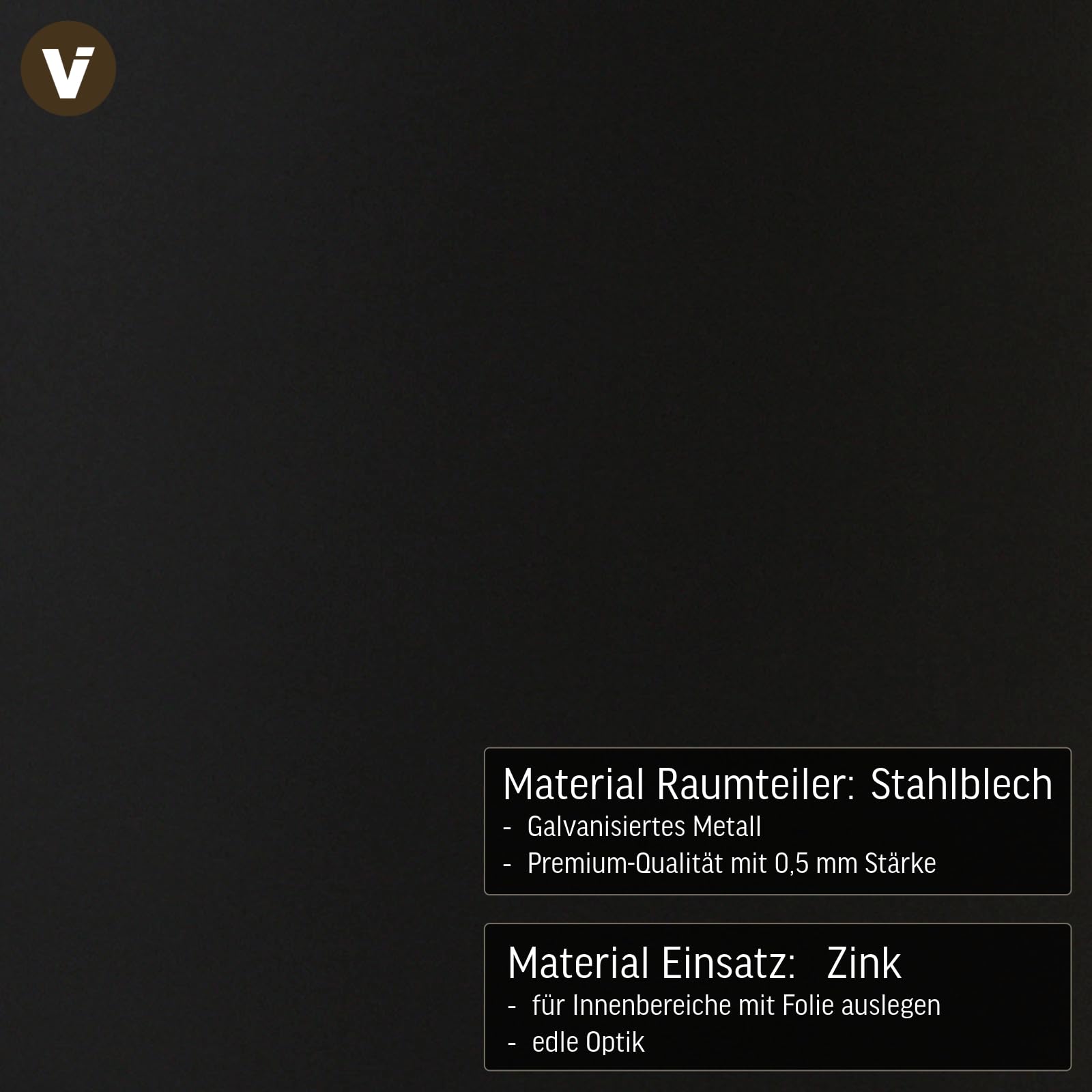 VIVANNO Pflanzkübel Raumteiler Sichtschutz Premium Stahlblech 75x90x25 cm ELEMENTO Schwarz
