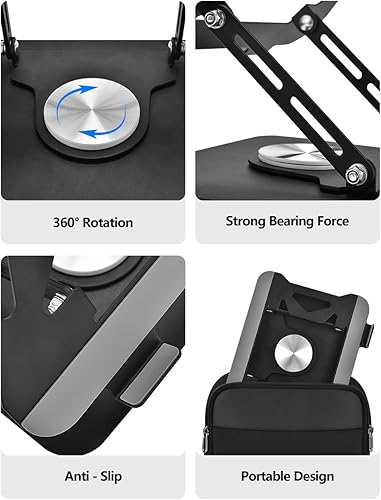 Miniatura 7 de Soporte para computadora portátil para escritorio, soporte ajustable para computadora con base giratoria de 360, elevador para laptop compatible con