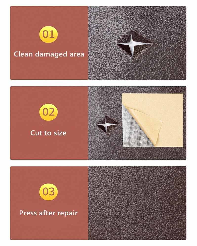 Parche de reparación de cuero para muebles, cinta de reparación de cuero autoadhesiva, parche de reparación de cuero para sofás, asiento de coche, sofá, chamarra, bolsos (1 unidad, azul marino)