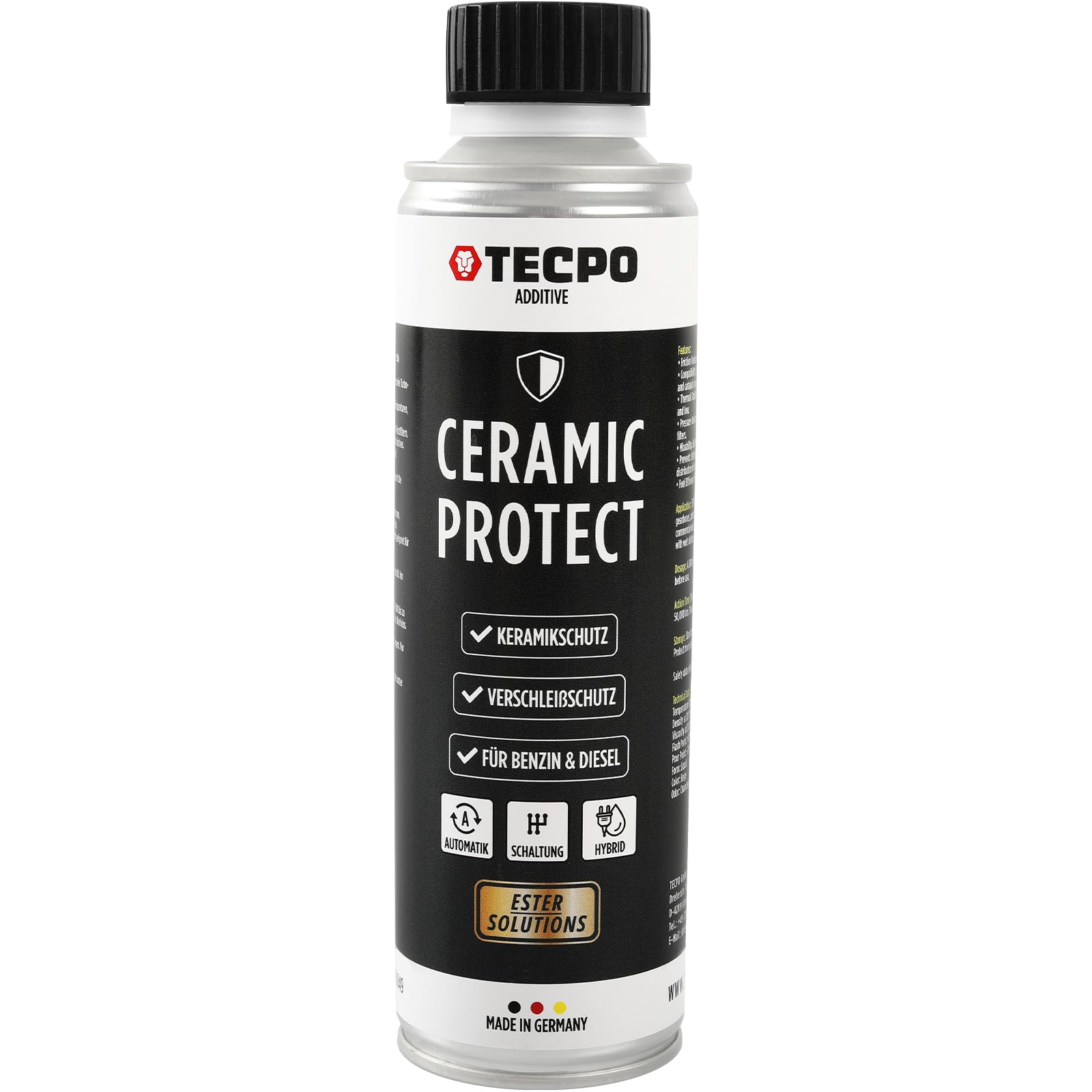 TECPO 3x Keramik Protect Ester, 300 ml Verschleißschutz Additiv für Diesel- und Benzinmotoren Ceramic Motor Öl Zusatz Öldditiv Keramik Verschleißschutz (3er-Pack)
