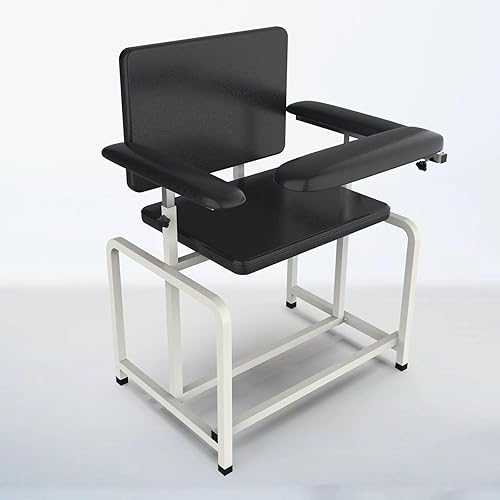 DOLEMODUO Silla de flebotomía, silla de extracción de sangre con altura de reposabrazos ajustable, aplica para instituciones médicas, laboratorios