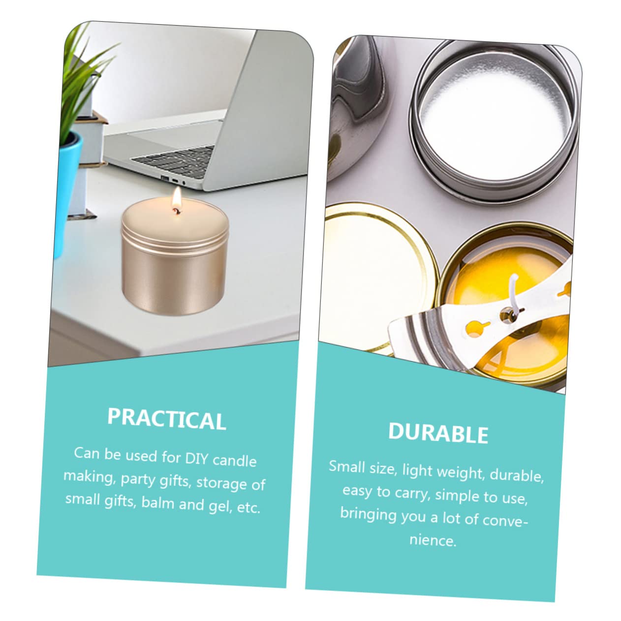 Angoily 6pcs DIY Candle Making Jars Aluminum Can Essential Oil Incense Cans Aromatherapy Containers