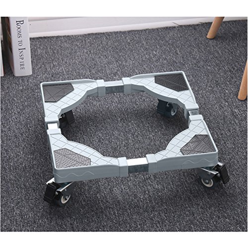 Qiu's home Ajustable Retráctil de Base ajustable móvil multifuncional con bloqueo y 4 ruedas giratorias, para lavadora, secador y refrigerador(Base Lavadora con 4 ruedas giratorias)