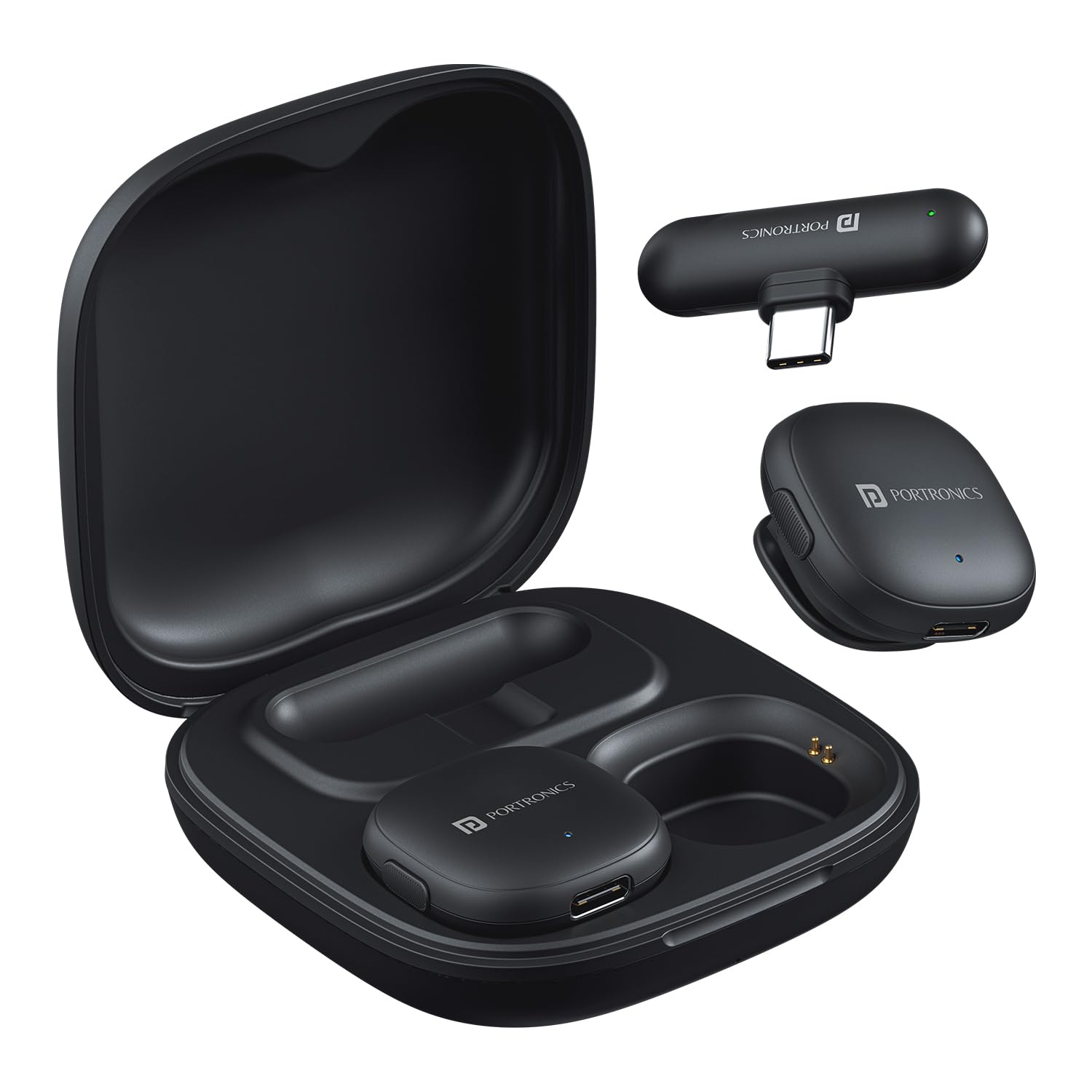 Portronics Vlogmate One India First Ai Powered Wireless Microphone with Noise Reduction, Lapel Mic with Charging Case, Type C Wireless Mic for Video Recording, YouTube Video, Support iPhone & Android-image-43