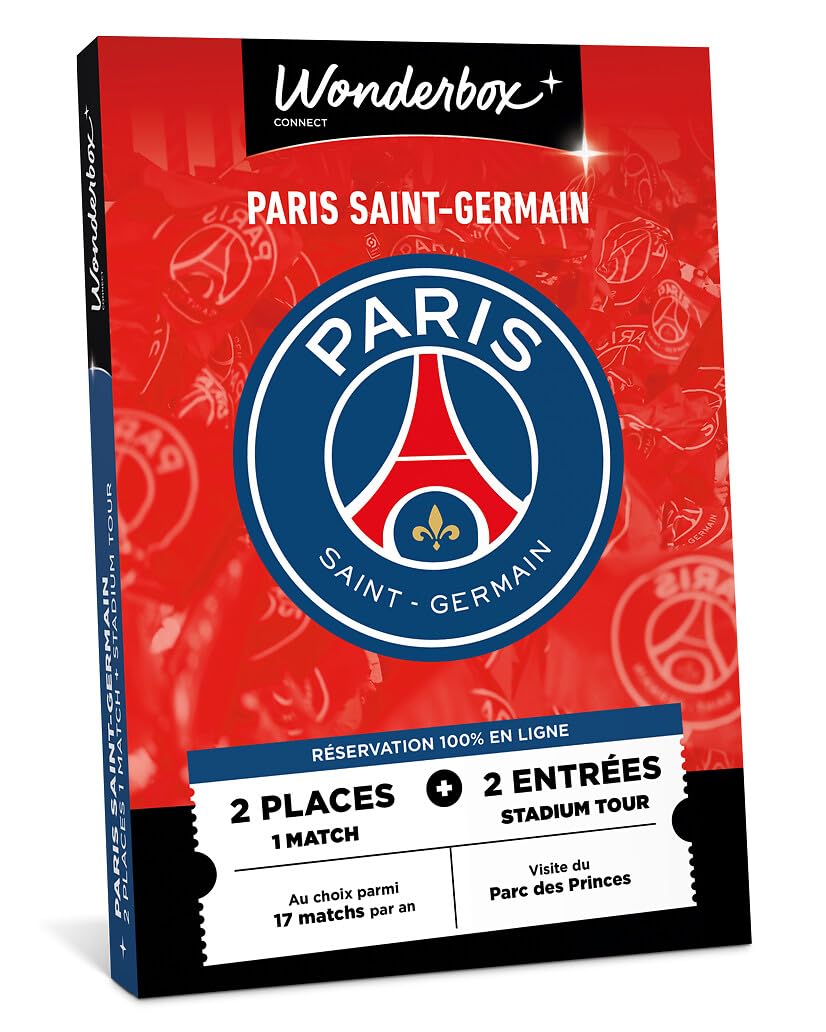 Wonderbox Connect - Coffret Cadeau - PSG Expérience - 2 places pour 1 match du PSG à domicile + 2 entrées pour le stadium tour - Parc des Princes - Validité 27 mois