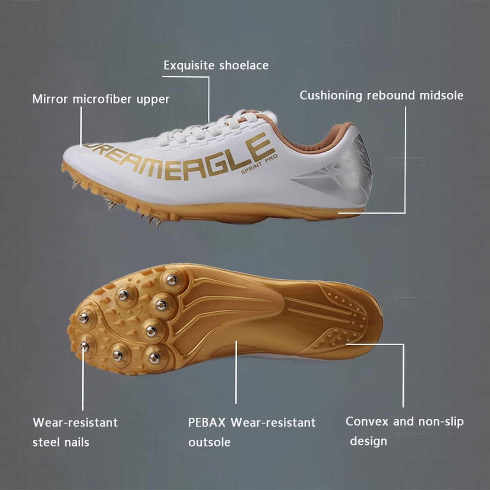Spikes Leichtathletik Unisex-Leichtathletikschuhe, Jugendsportschuhe mit Spikes und Sprint Leichtathletik-Spike-Schuhe Herren Damen, atmungsaktiv leicht Professional Sportschuhe Racing Laufschuhe