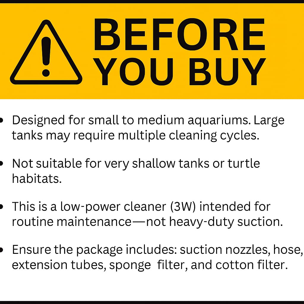 Alnicov Pompe de Filtration par Siphon pour Aquarium Électrique, Tube Extensible, Nettoyeur Automatique de Sable et Gravier, Changeur d’Eau pour Poissons