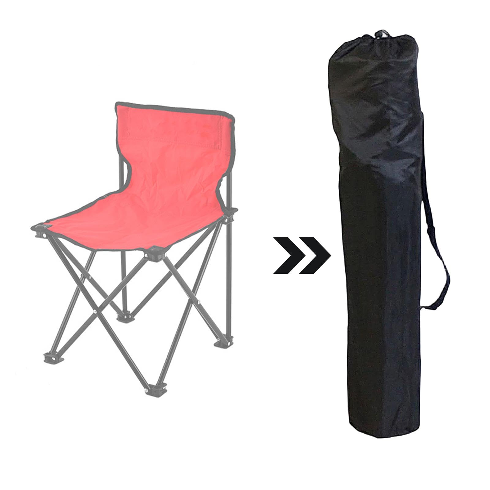 Bolsa de Transporte para Silla de Camping Funda de Repuesto Saco de Almacenaje Y Bolsa Portátil con Costuras Reforzadas Adecuado para Pesca Y Caza, Negro