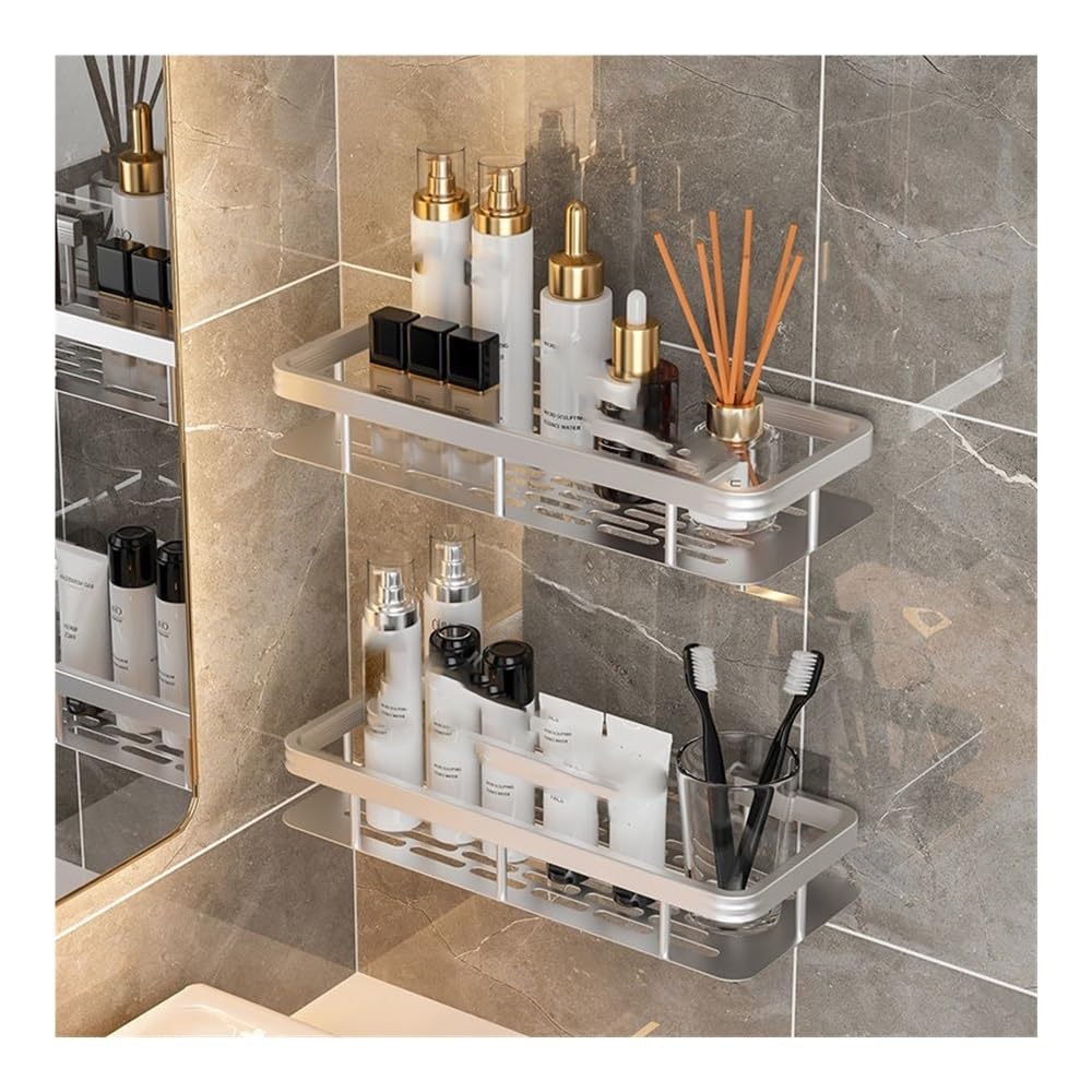 Ruiseawing Bathroom Shower Caddy Organizer Wall Holder for Bath Toilet Self Adhesive Storage Shower Shelves Shower Storage Rack