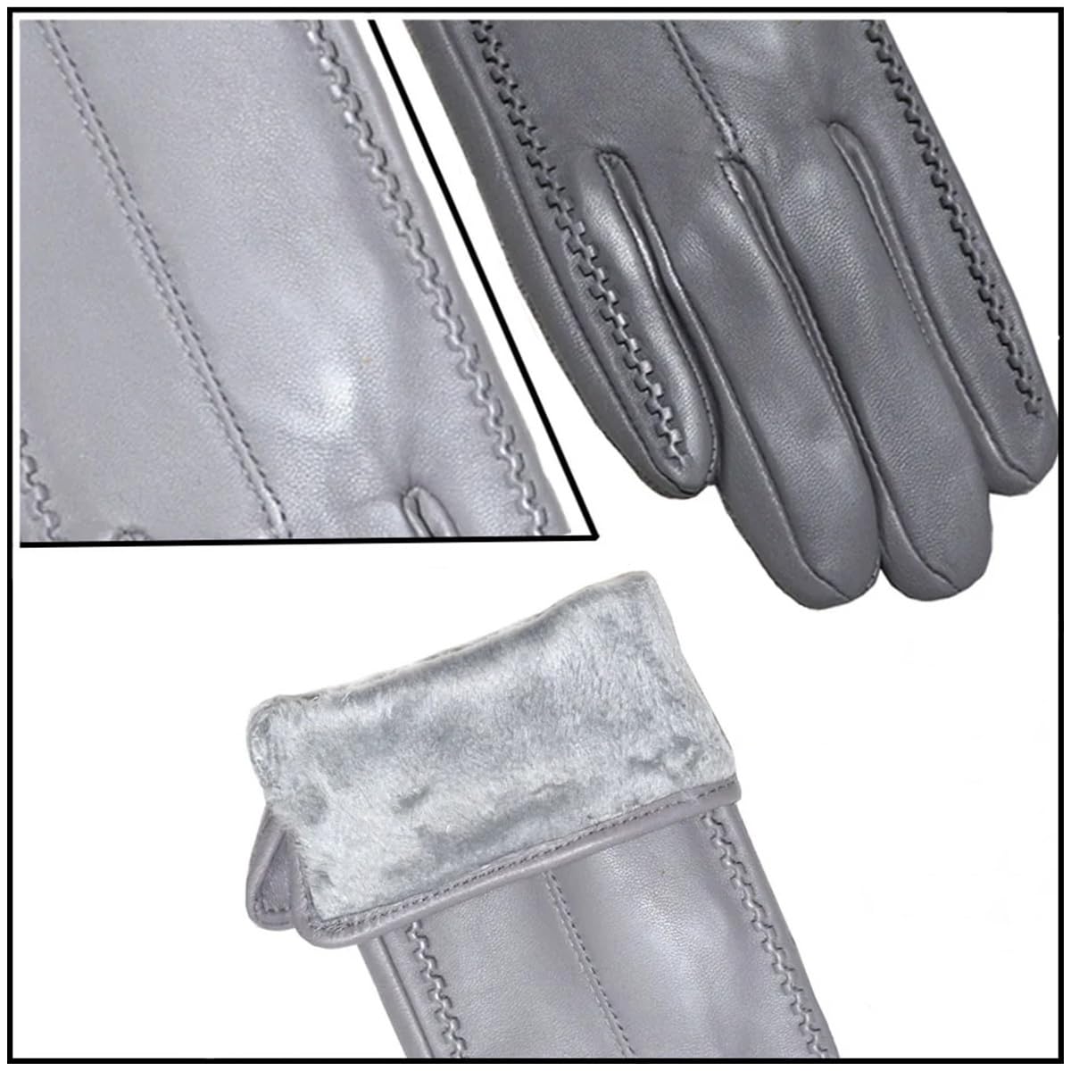 Gants épais en cuir, coupe-vent, chauds et tactiles, pour femmes, idéaux pour l'hiver et les activités de plein air