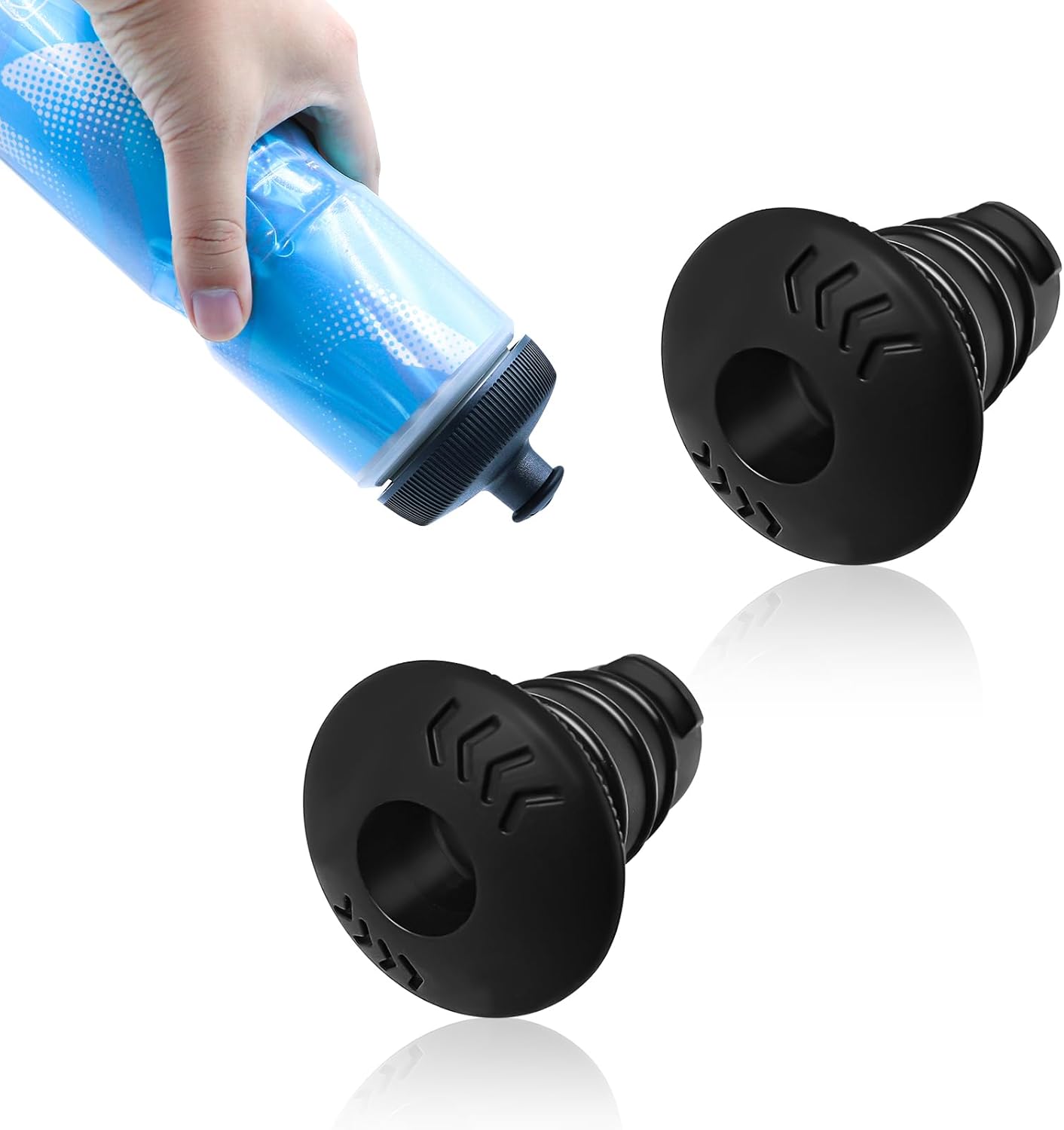 2pcs Water Bottle Mouthpiece Replacement for Polar Bottle Sport 20oz 24oz, Plastic Bite Valve Bottle Top Lid Spout Nozzle Replacement Parts Compatible with Polar Plastic Bottles Accessories(No Lid)