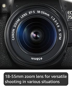 Canon EOS 750D Digital SLR Camera with 18 - 55 mm Lens (Renewed)