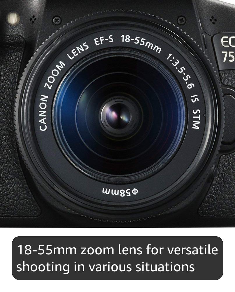 Canon EOS 750D Digital SLR Camera with 18 - 55 mm Lens (Renewed)