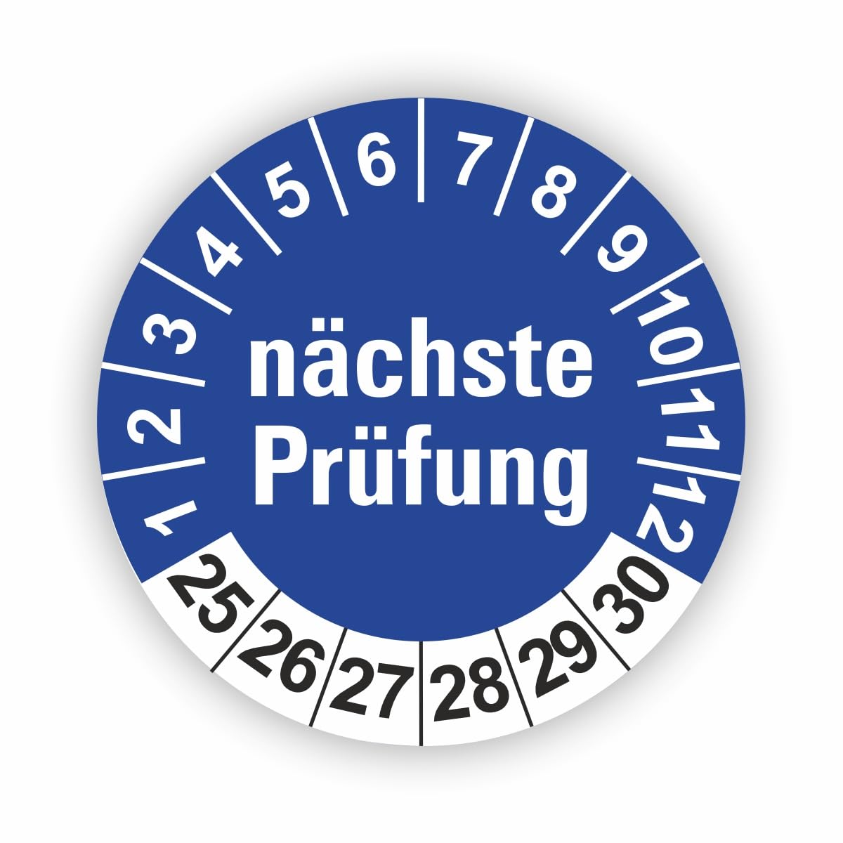 Hochwertige Prüfetiketten FD-2 NÄCHSTE WARTUNG Ø 30mm - Selbstklebende PVC-Folie - Wartungsetiketten für Prüfung - Prüfplakette für Prüfungsnachweis (500 Stück)