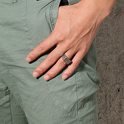 Jude Jewelers Retro Vintage Style Stainless Steel Signet Ring (Grey, 9) #TOP1