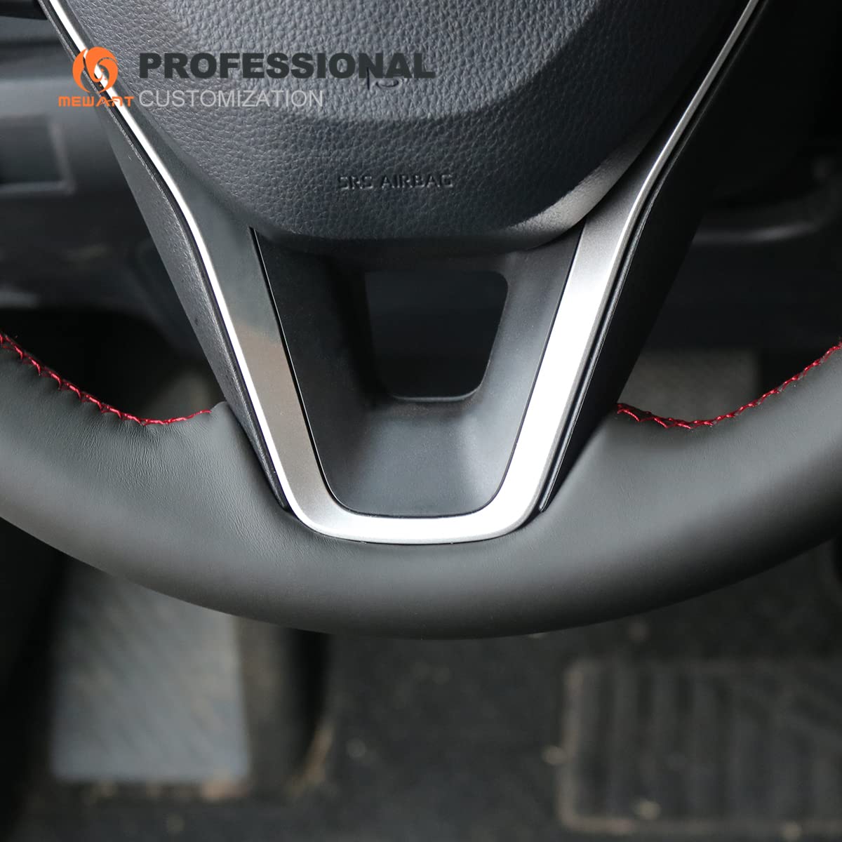 MEWANT Funda de Volante para Coser Volante de Coche de Microfibra Negra | A Medida para volante de coche de microfibra negra / Toyota Camry 2018-2019 / Avalon 2019 / Corolla 2019-2020 / RAV4 2019