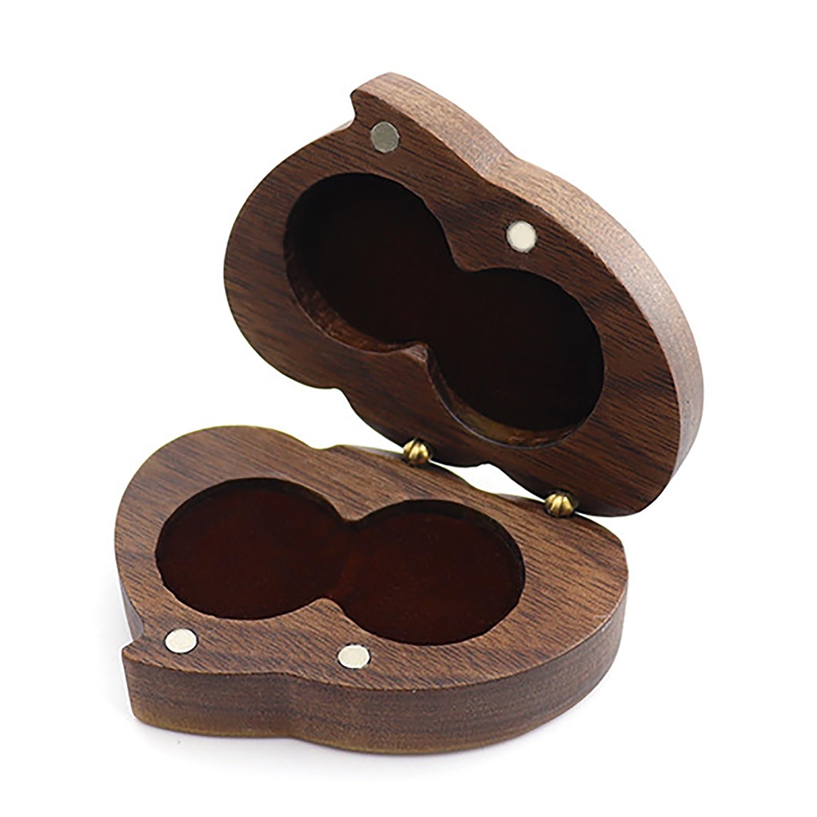 DUMRALBQE Wooden Ring Box Double Solid Wood Storage Box Creative Wooden Ring for Storage and Placement(Coffee)