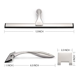 Hiware All-Purpose Shower Squeegee for Shower Doors, Bathroom, Window and Car Glass - Stainless Steel, 12 Inches