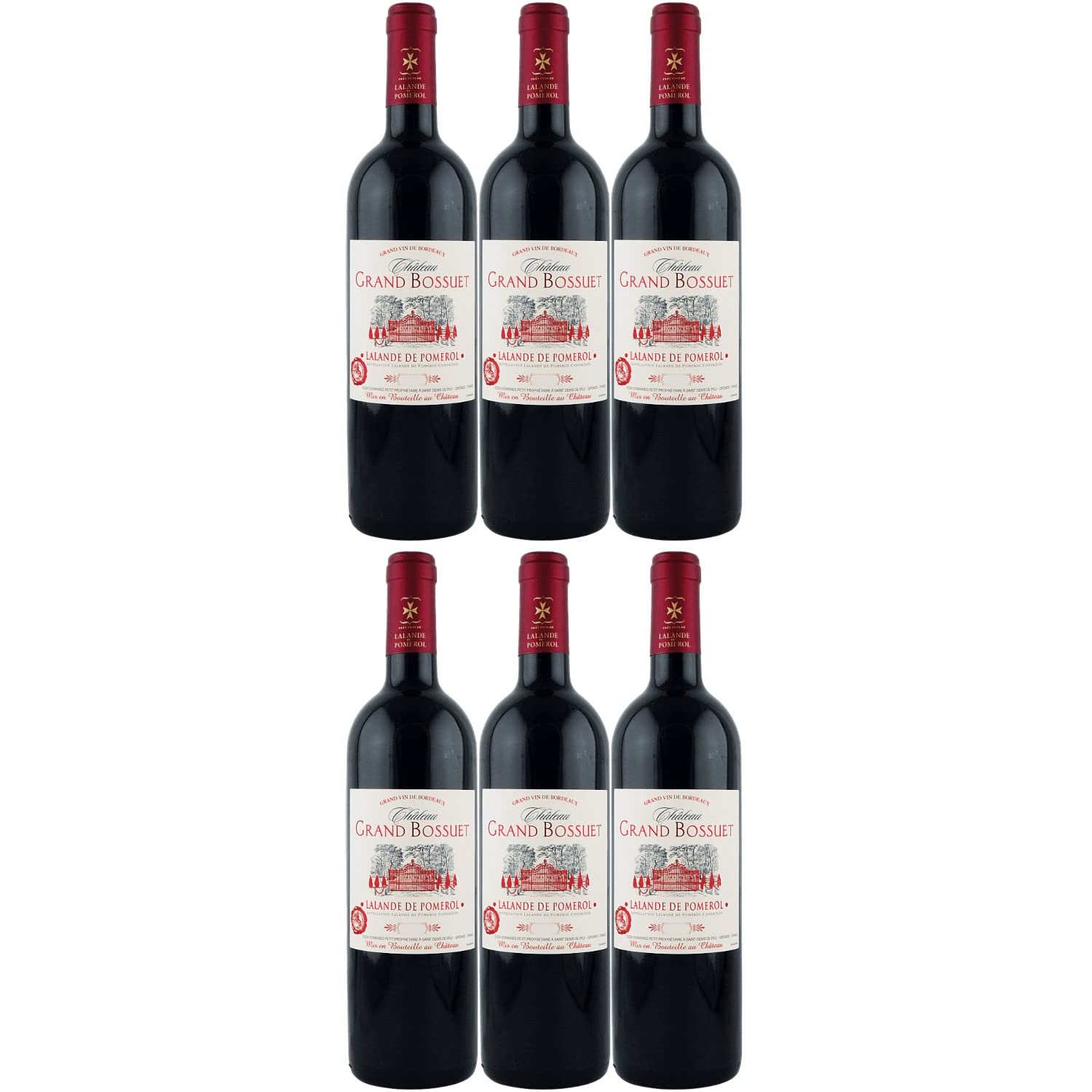 Château Grand Bossuet Lalande de Pomerol AOC Rotwein rot trocken Frankreich inkl. FeinWert E-Book (6 x 0.75 l)