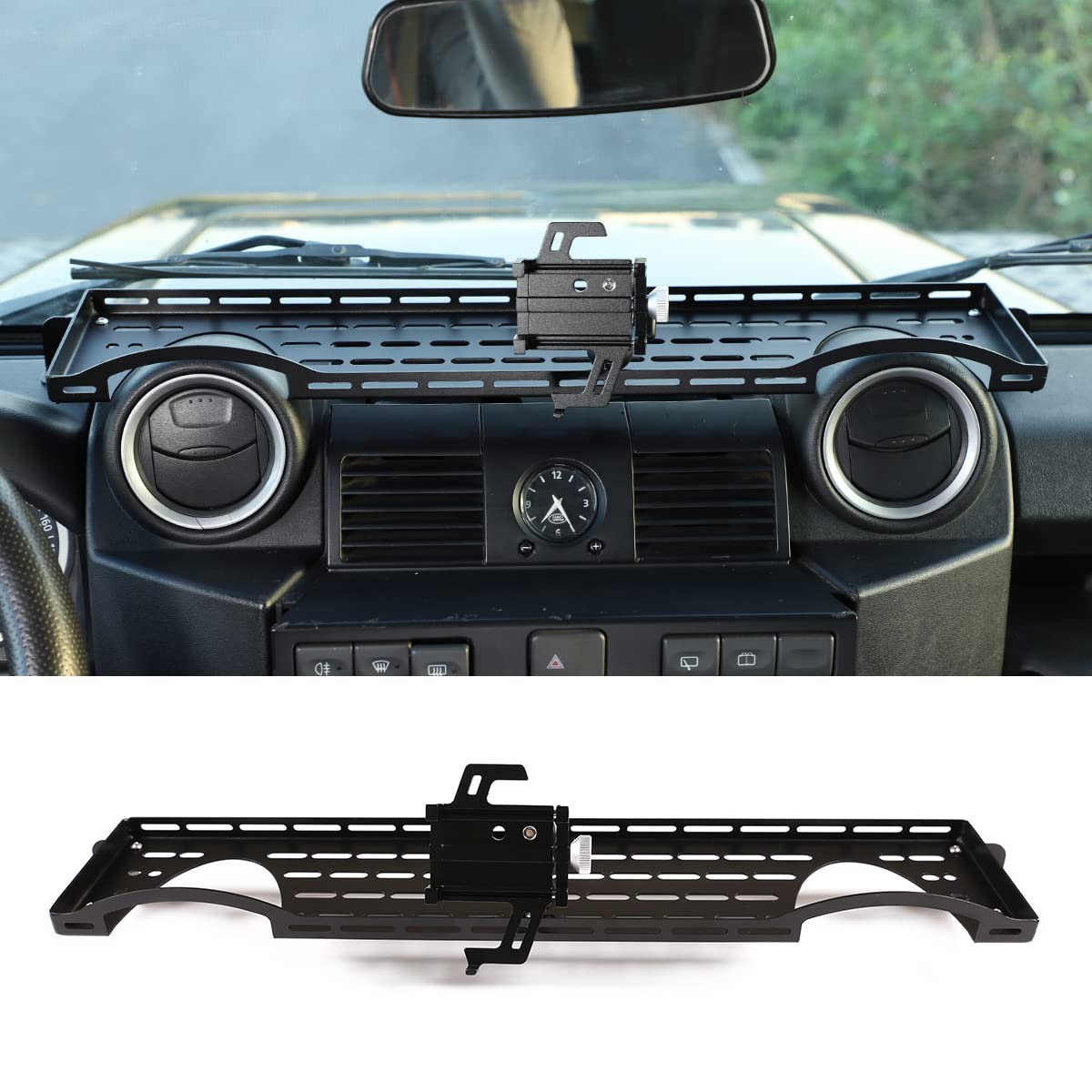 Supporto per telefono da auto, supporto GPS, vassoio per console centrale, organizer per cruscotto per Land Rover Defender 90 110 130 2004-2019