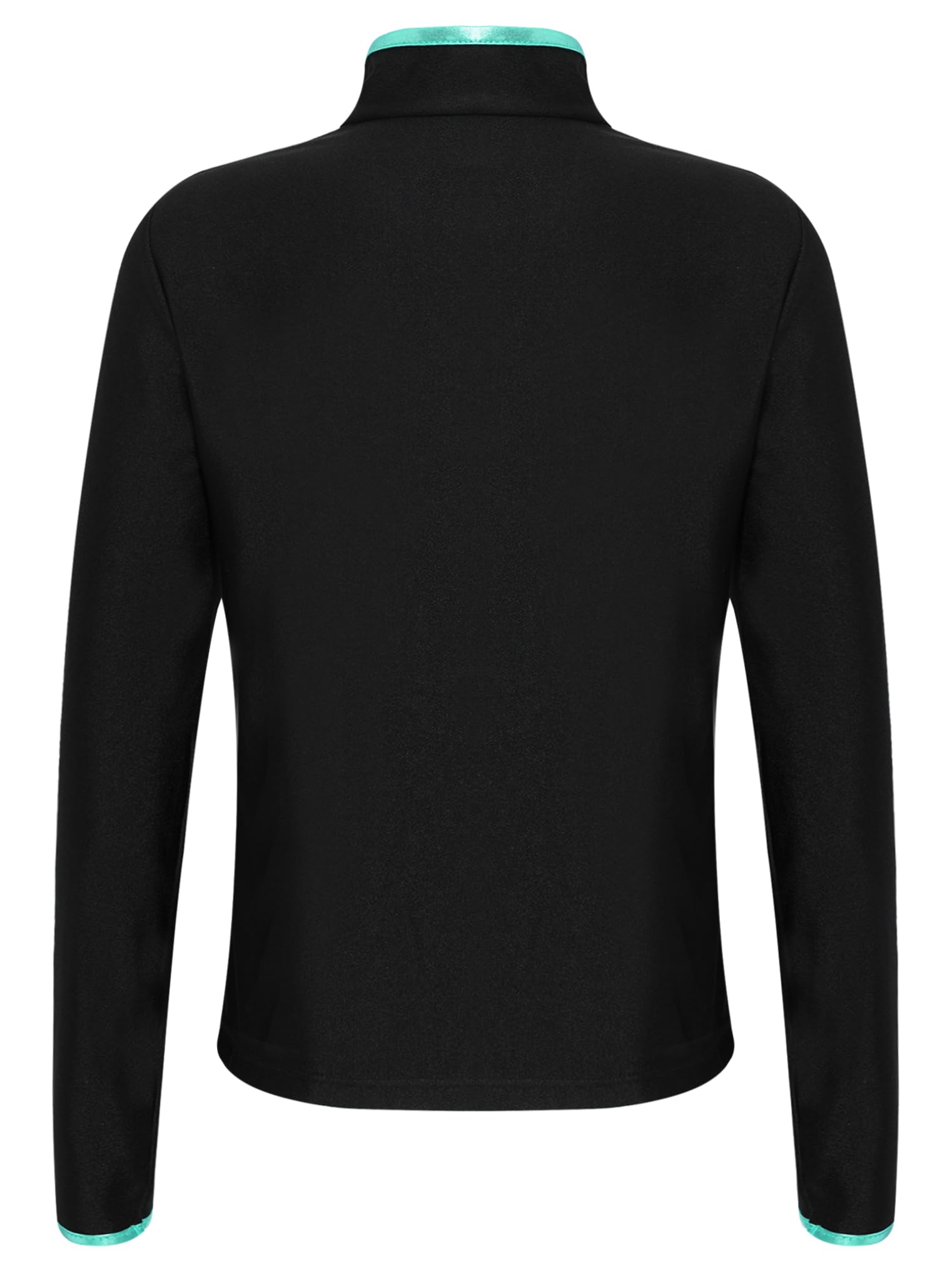 Choomomo Kinder Mädchen Eiskunstlauf Jacke mit Strasssteinen Langarm Stehkragen Sportjacke