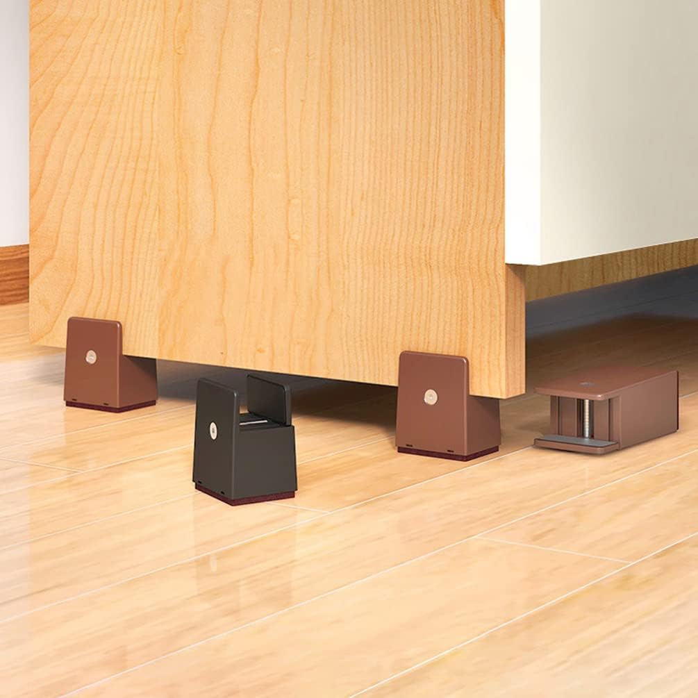 Toddmomy Adjustable Desk 4pcs Adjustable Chair Risers with Screw Clamp Heavy Duty Sofa Tables Bed Furniture Risers Chair Leg Block Wardrobe Feet Adjustable Table Legs